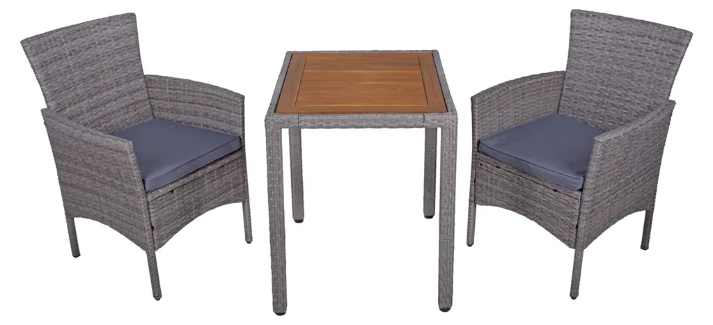 Salon Jardin Dakota Durable Gris Noir 5 Pcs Résistant Intempéries Métal