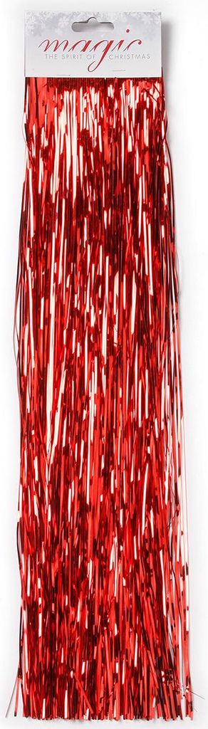 Lametta glatt 50 cm | Glanz Rot | Klassisches Baum Lametta Produktbild 