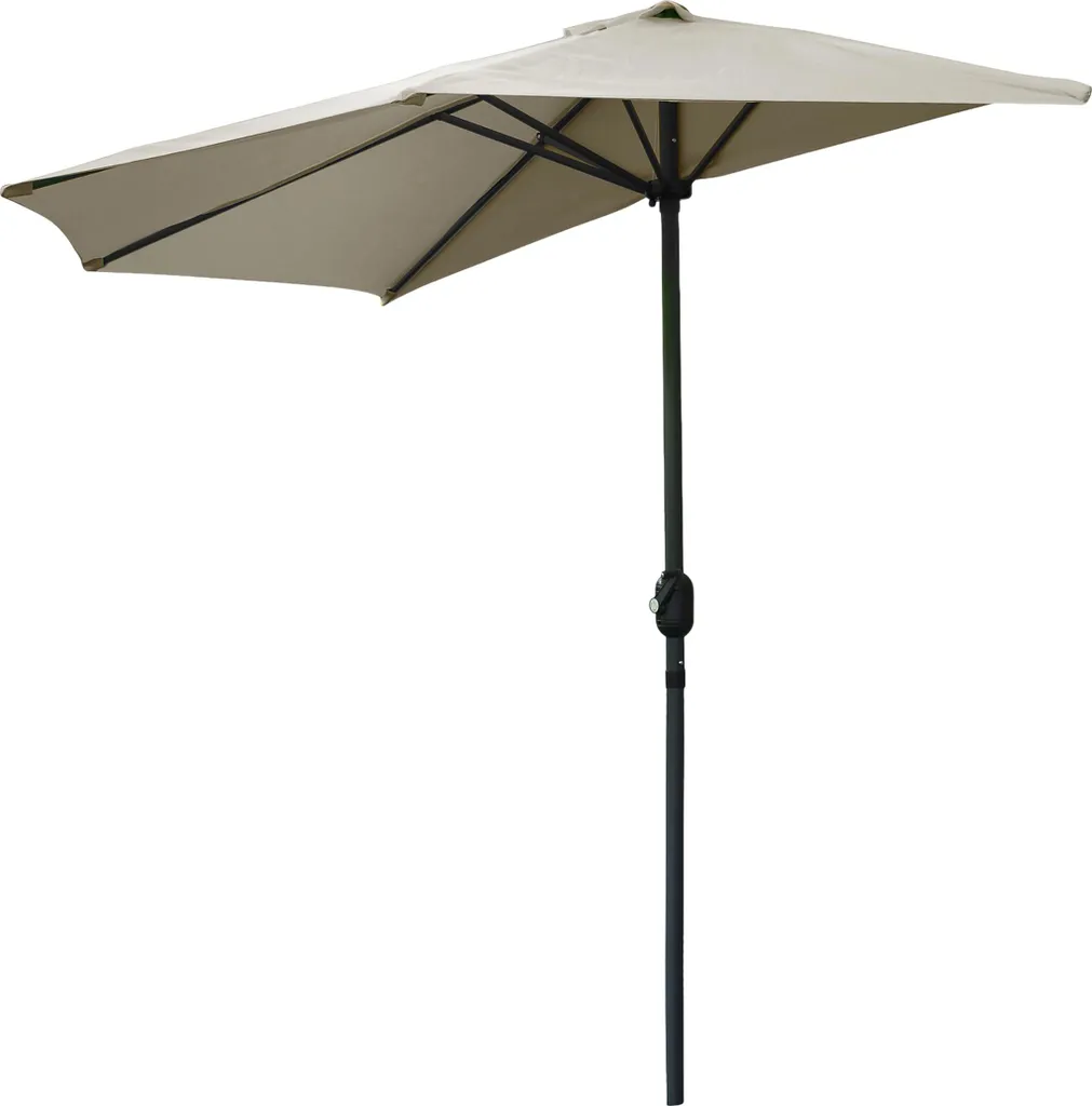 3.08 DEMI PARASOL mezzo ombrellone - ca. 2,7 x 1,35 m - ombrellone mezzo giro - colore: TAUPE