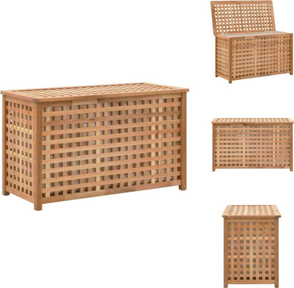 vidaXL Wäschetruhe 77,5×37,5×46,5 cm Walnuss Massivholz - Wäschekörbe