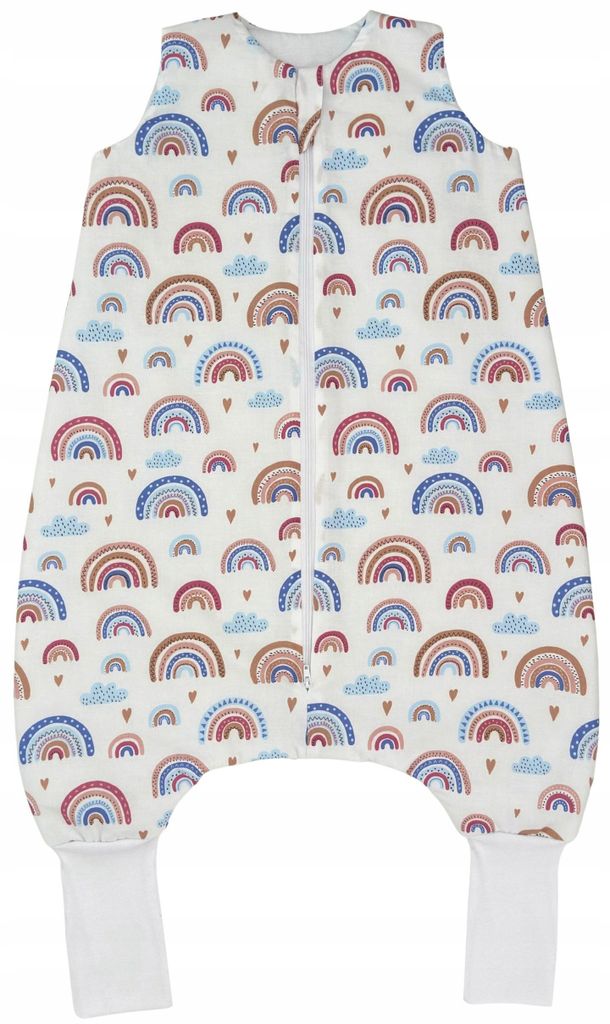 Gefütterter Babyschlafsack mit Füßen und Socken 1.0 TOG 100% Baumwolle M 92-104
