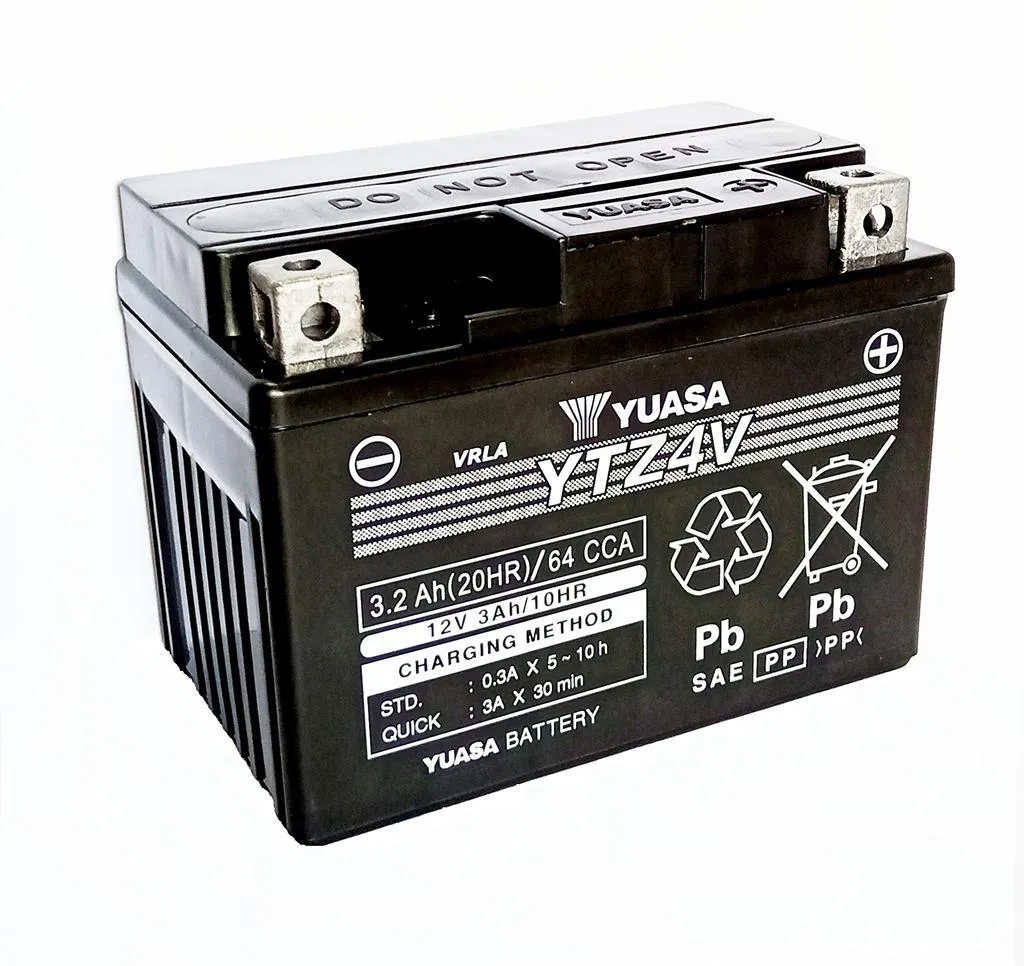 Batterie de Démarrage 12V 3Ah YUASA YTZ4V AGM Gel pour Moto et Quad