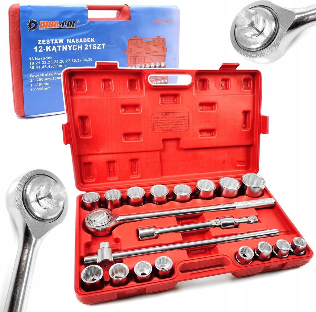 Steckschlüssel 21-teilig 3/4" 19-50mm 6-kant M58252 Produktbild 
