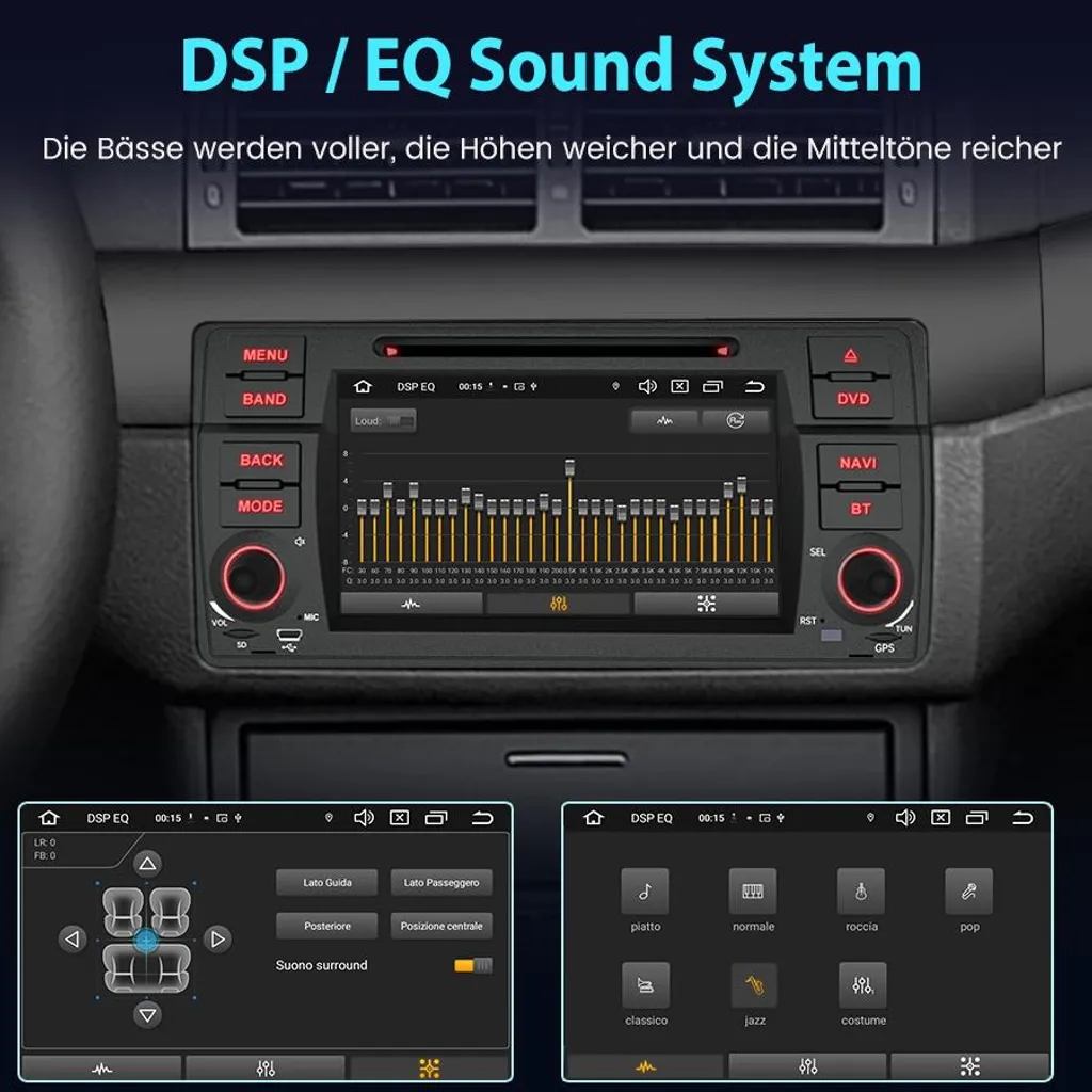 Ecran Tactile Android 10 GPS BMW E46 Bluetooth DAB+ Autoradio 4G 64GB - 13