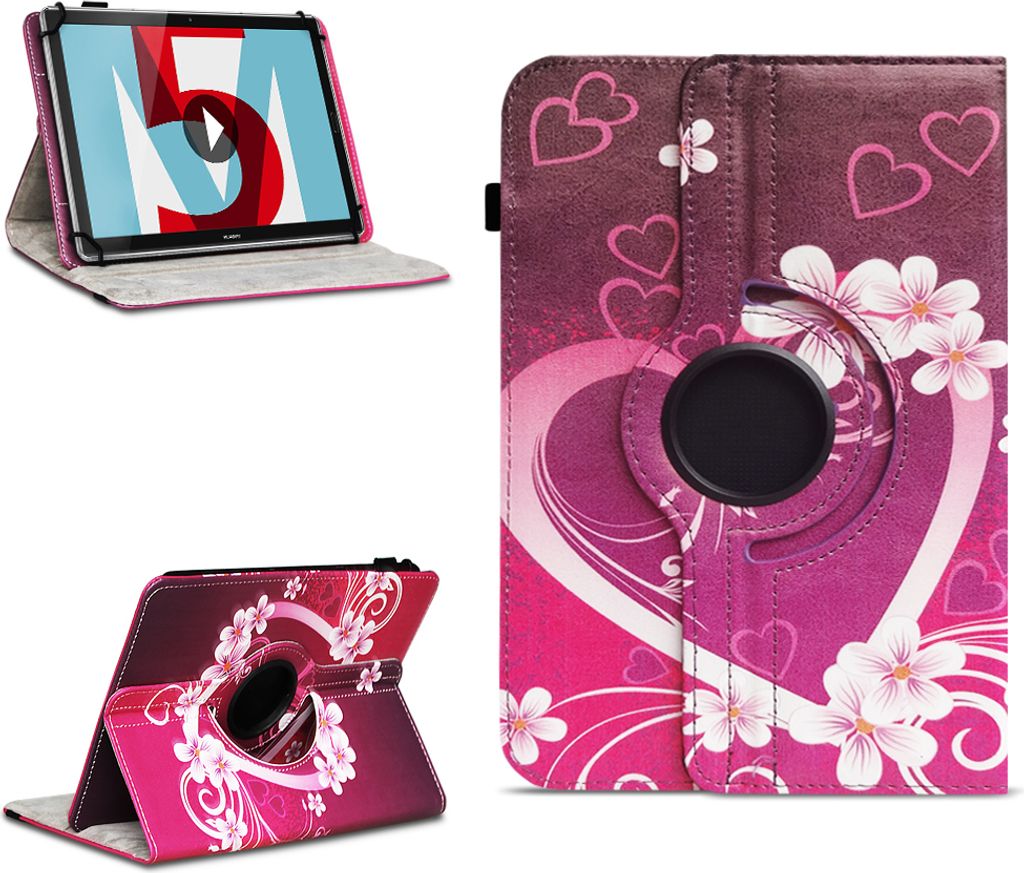 Tablet Hülle Huawei MediaPad M5 Lite Tasche Schutzhülle Case Cover 360° DrehbarFarben:Motiv 2