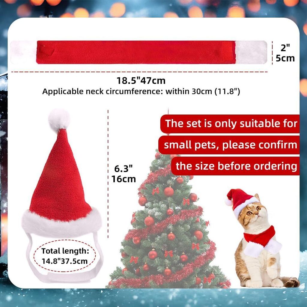 Katzen Hunde Weihnachtskostüm, Haustier Kostüm Weihnachten Produktbild 2