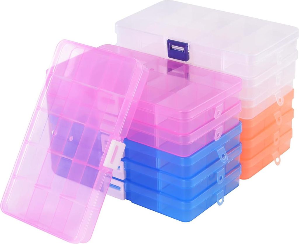 Transparente Sortierboxen - 12 Stück - verstellbare Aufbewahrungsbox