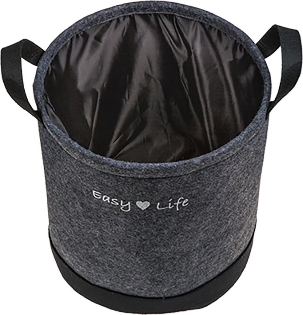 Wäschekorb Easy Life Wäschesack grau Wäschetonne Filz Wäschesammler