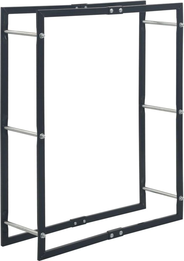 vidaXL Brennholzregal Schwarz 80×25×100 cm Stahl
