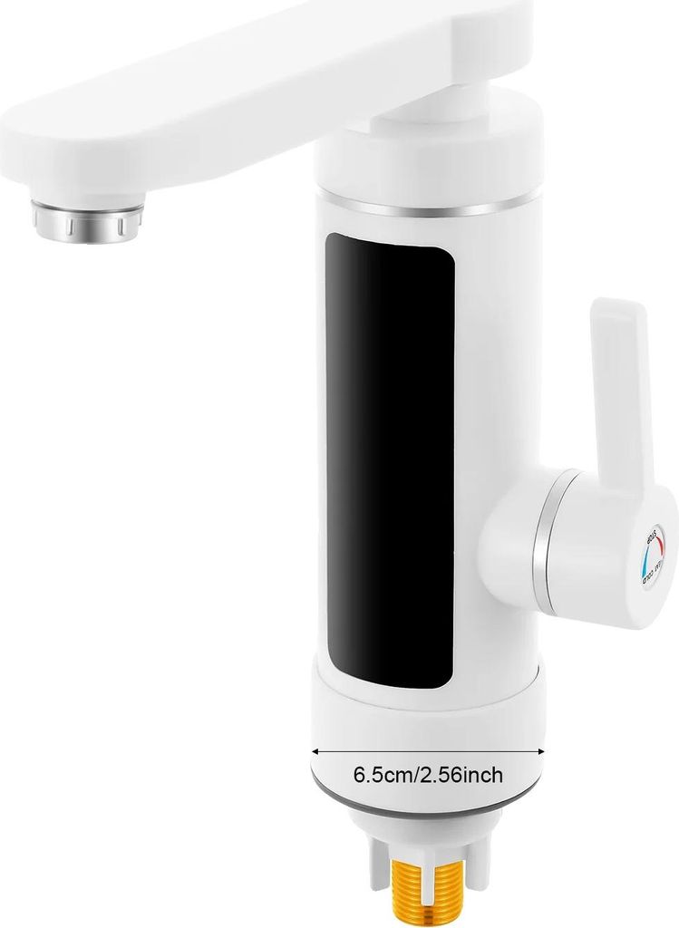 Sofort-Wasserhahn, 3000W Leistung, 360° drehbarer Auslauf, WEISS
