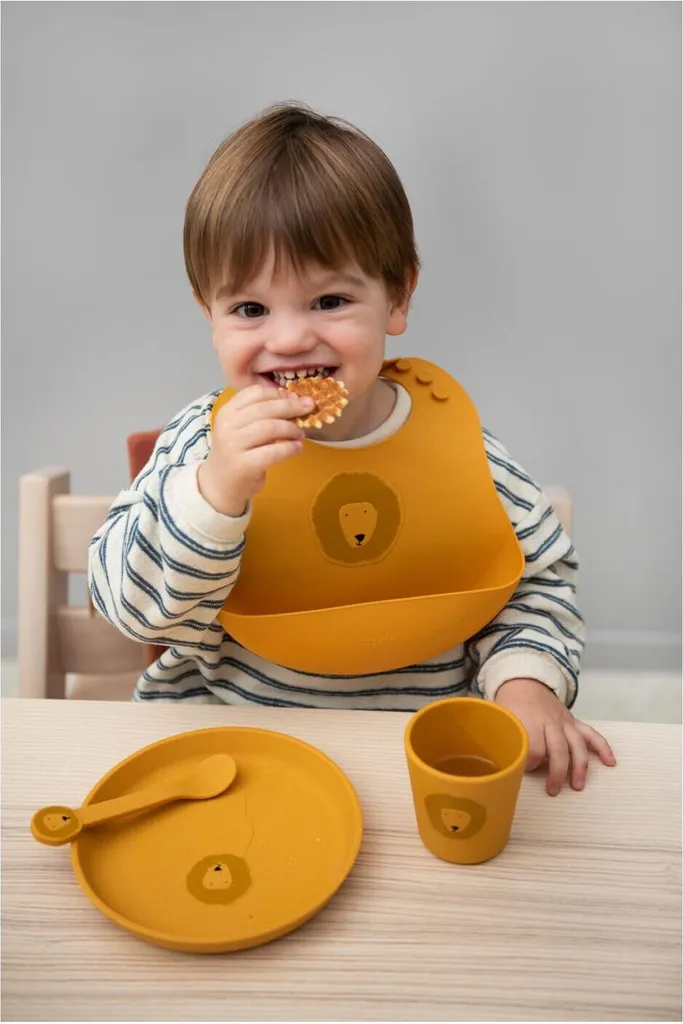 Assiette silicone incassable Trixie jaune Mr. Lion : fini la casse !