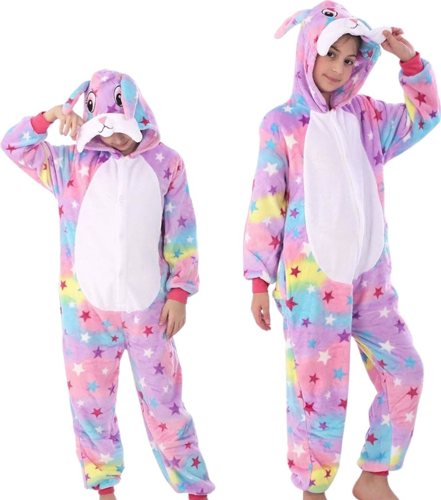 Pyjama Onesie Kigurumi Kostüm für Kinder Kaninchen 122 Produktbild 