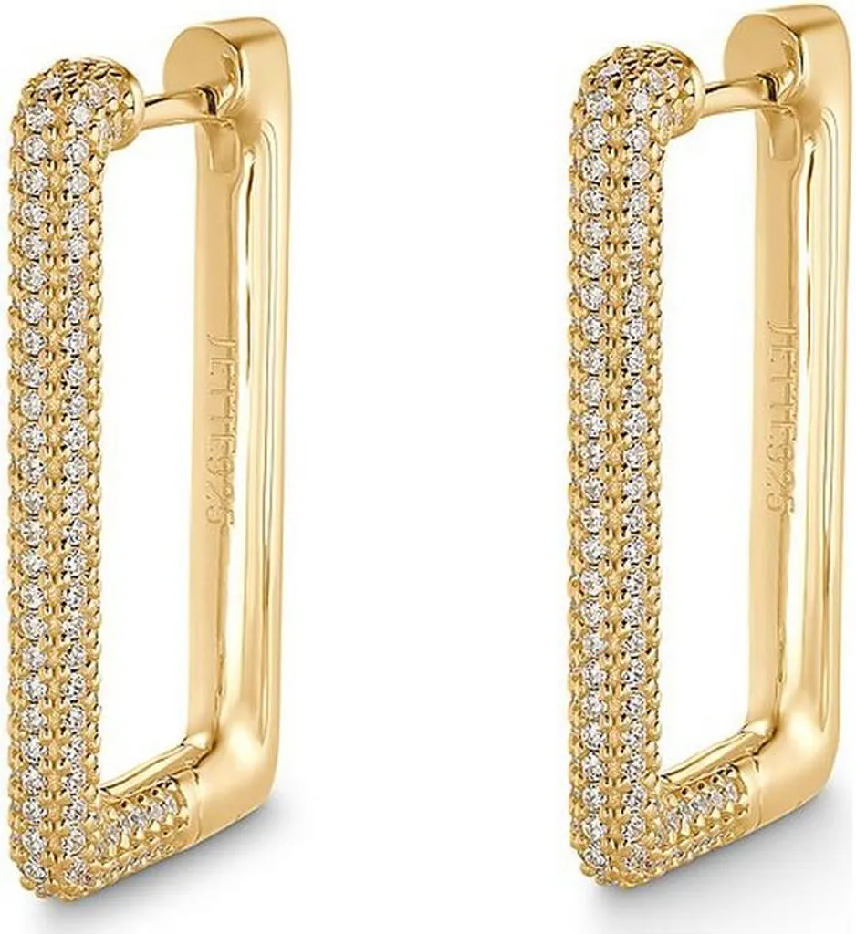 Boucles d'oreilles hypoallergéniques Jette en argent doré et zirconium