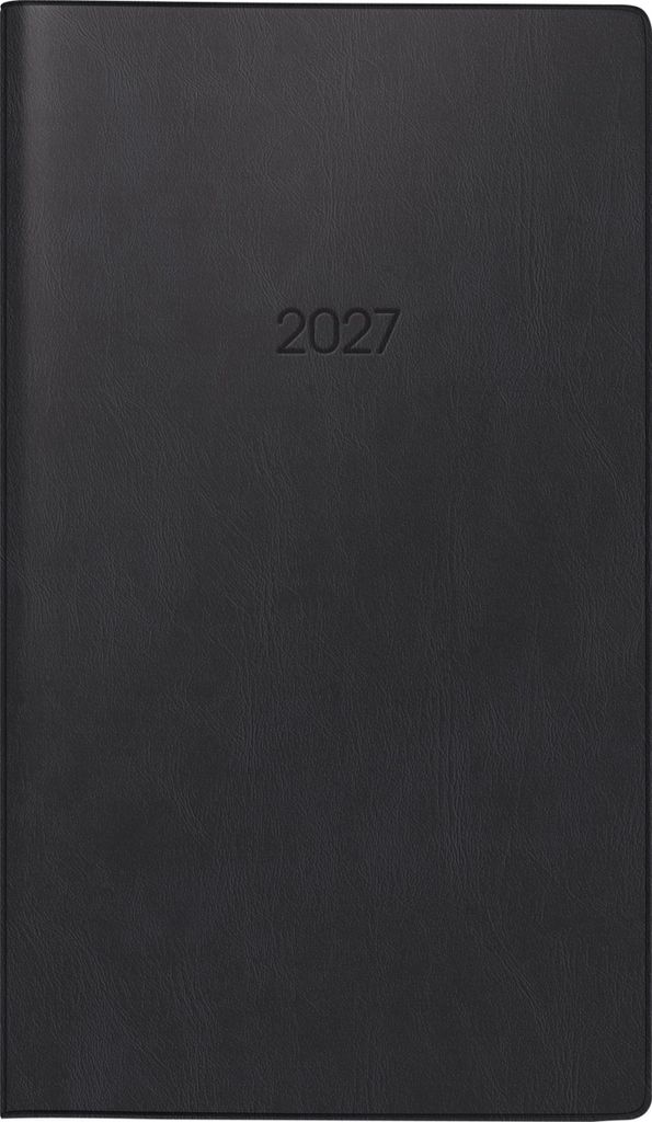 2027 BRUNNEN Taschenkalender 9x15cm sw 2S/1M Produktbild 