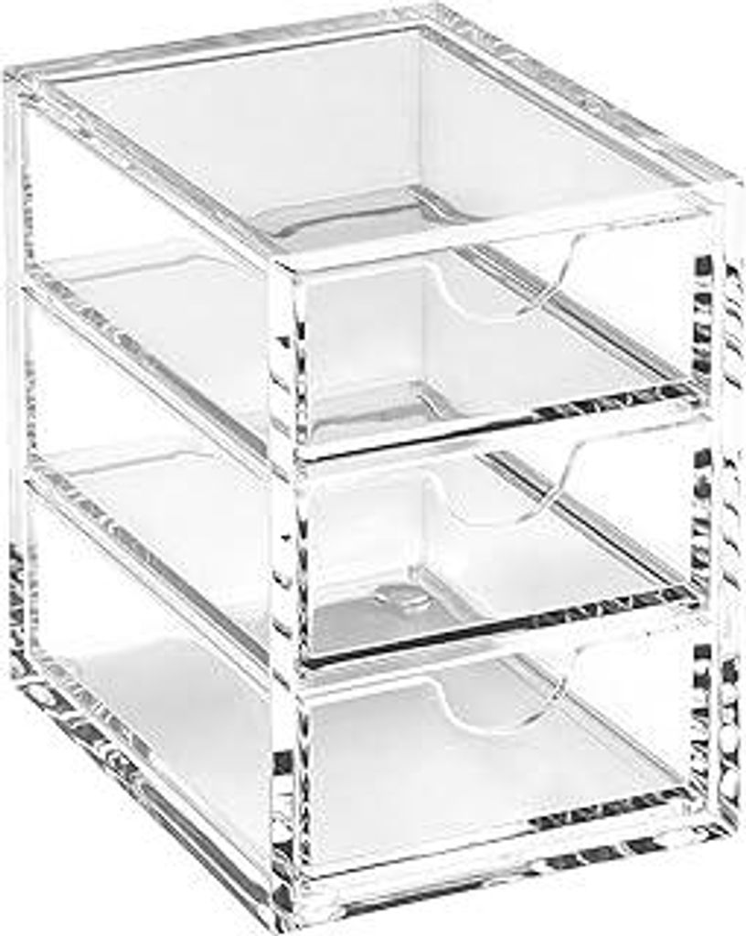 Osco A3274 Magazin mit 3 Schubladen aus klarem Acryl, XS, durchsichtig