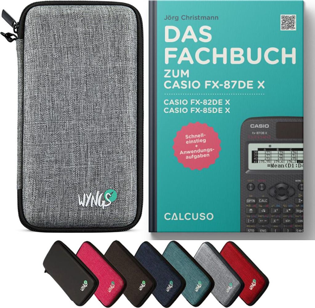 CALCUSO Zubehör Standardpaket Hellgrau kompatibel für Taschenrechner Casio FX-85DE X