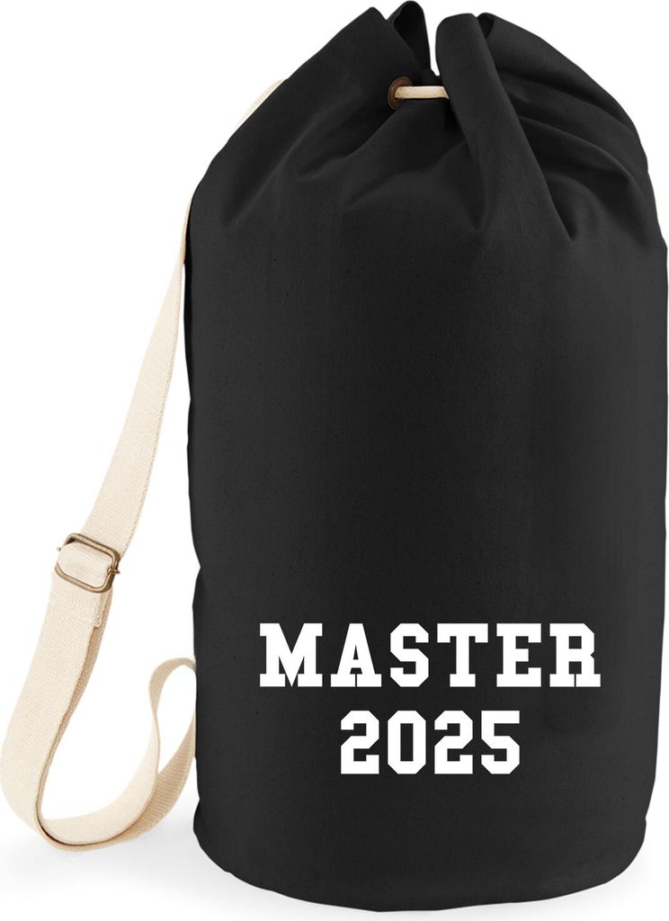 Huuraa Seesack Master 2025 Abschluss 20 Liter Black Baumwolle Rucksack Geschenkidee