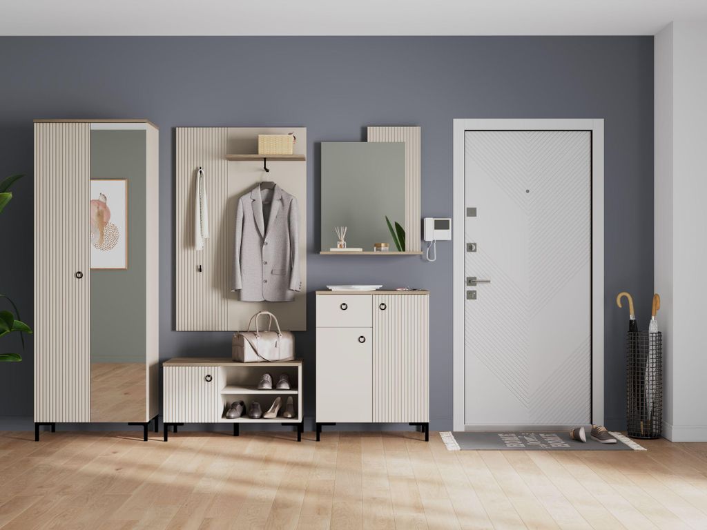 trendteam Garderobe Lucrezia Garderobenset Kaschmir/Silverjack Oak, B/H/T Stellmaß ca. 245/199/41 cm