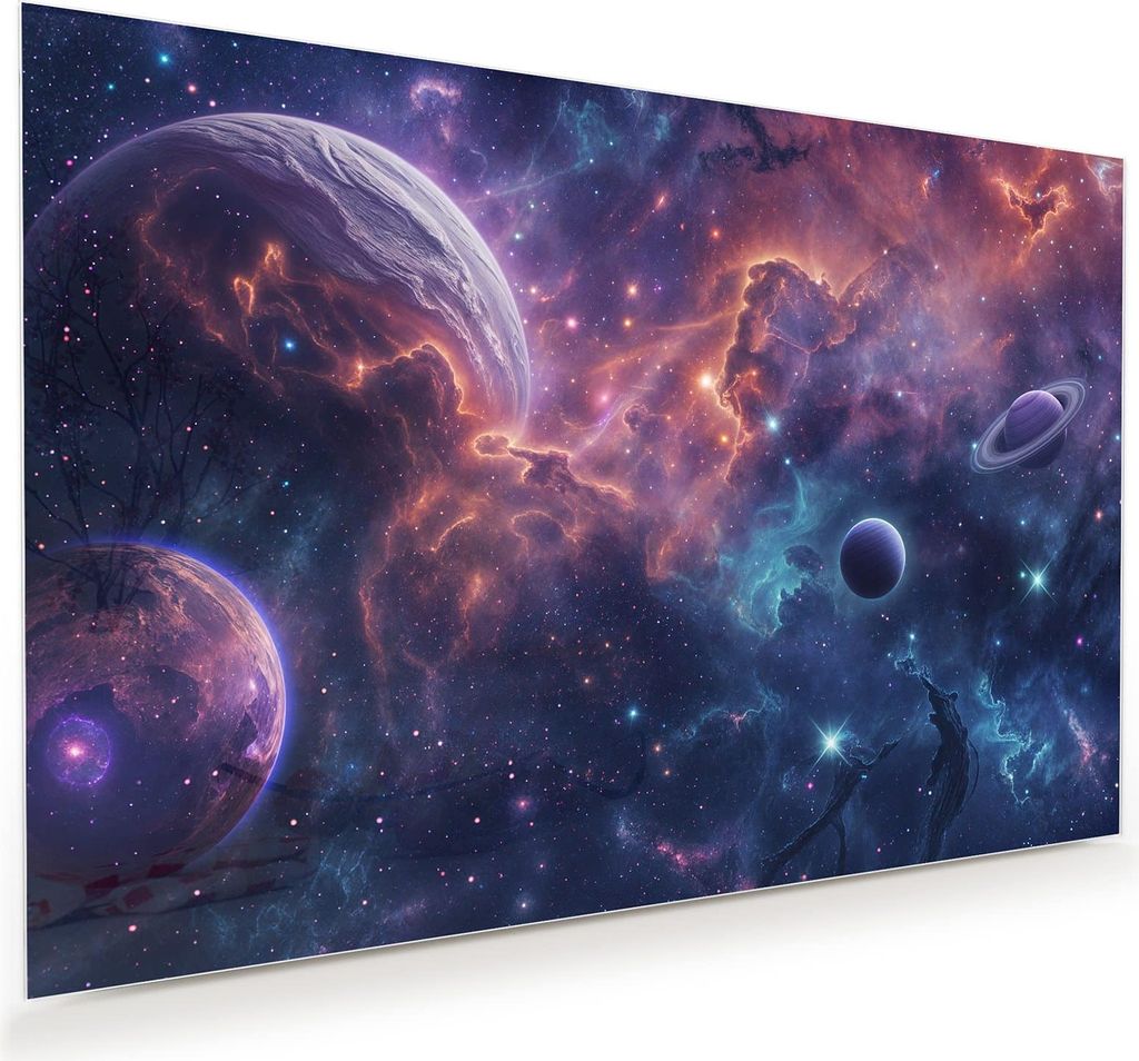 Glasbild 120x80cm in XXL für Wohnzimmer, Schlafzimmer Motiv Kosmisches Universum