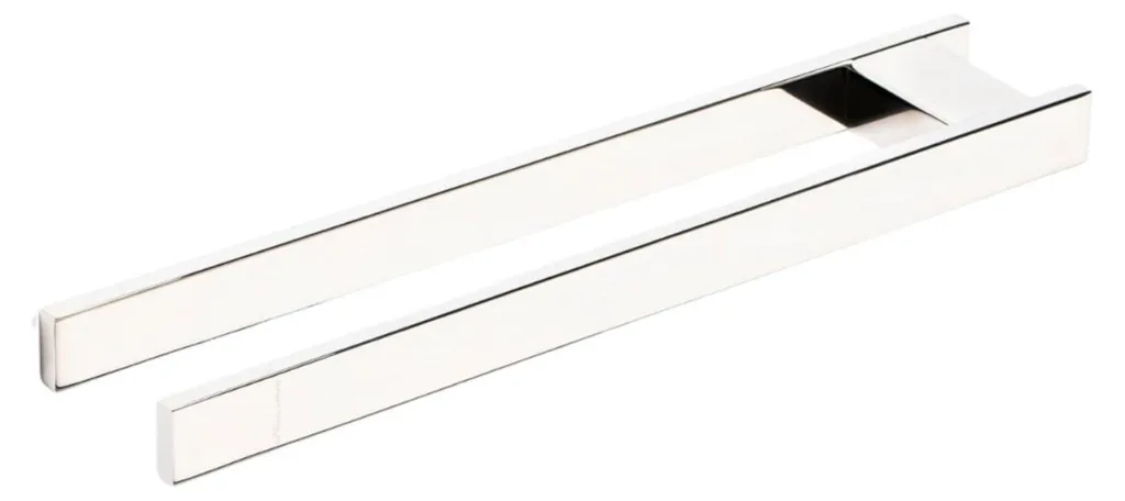Porte-serviette inox poli 40cm inoxydable - Fixation facile sans trous