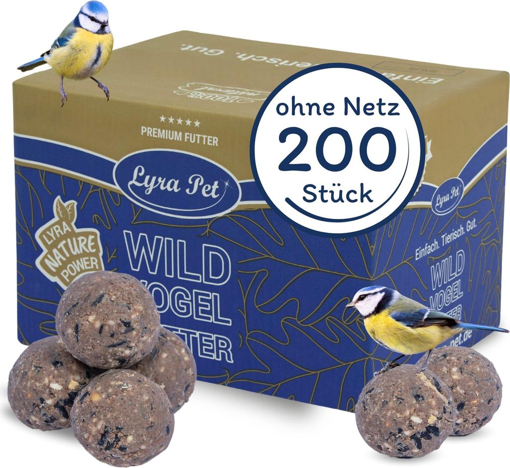 200 Stk. Lyra Pet® Gourmet Meisenknödel ohne Netz à 80 g Produktbild 