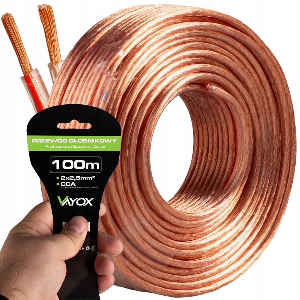 Vayox Kabel Głośnikowy VA0227 | CCA 2x2,5 | 100m Zdjęcie produktu 