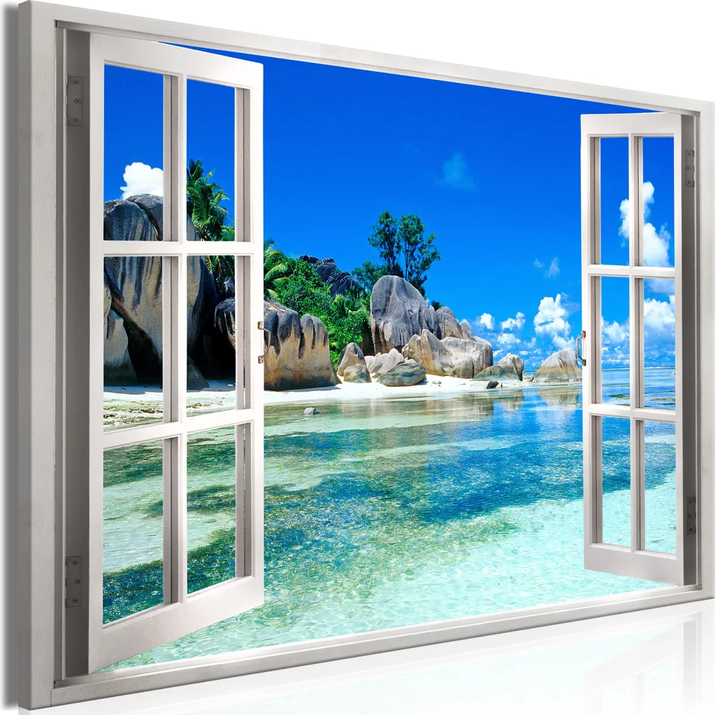 Tableau mural moderne Vue depuis la fenêtre 90x60cm Mer c-C-0383-b-a