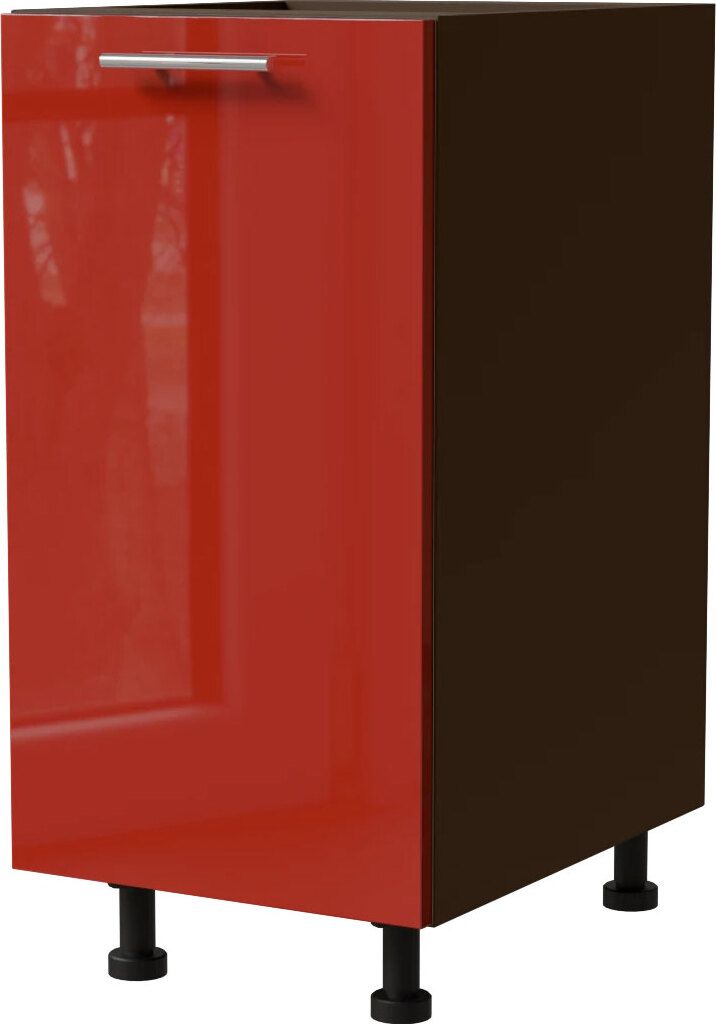 Küchenunterschrank BRERRA 40x82cm lackiert Farbe wählbar BR-D1D/40,RAL 3002 karminrot Hochglanz,lava