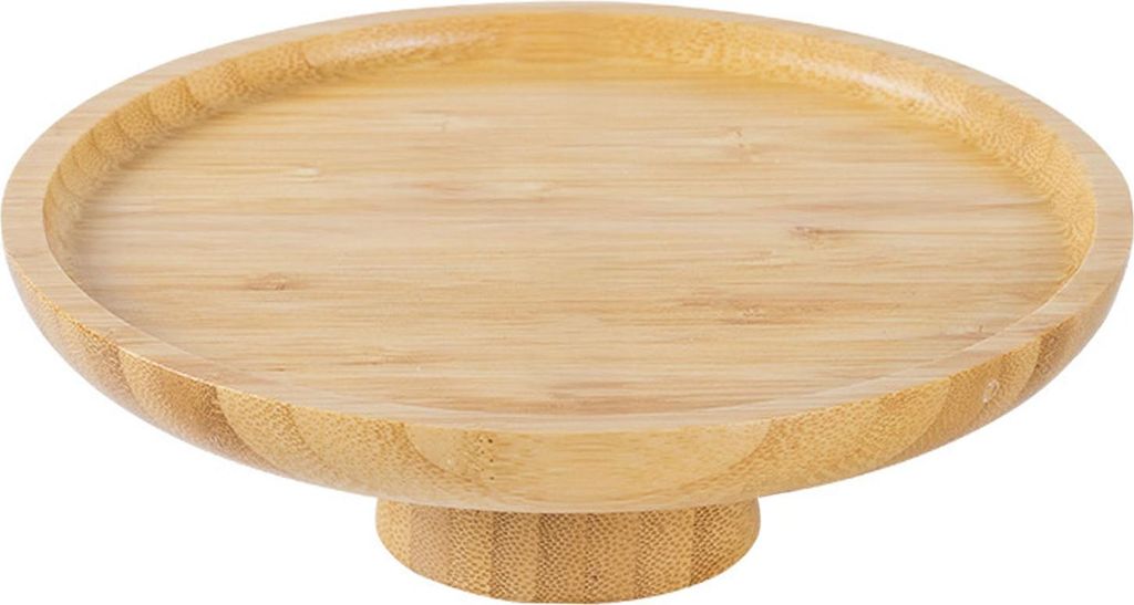 Essteller aus Holz, rund, Servierplatte, hoher Ständer, Sushi-Teller, Serviertabletts für Obst, Salate, Dessert, Brot, Kuchen