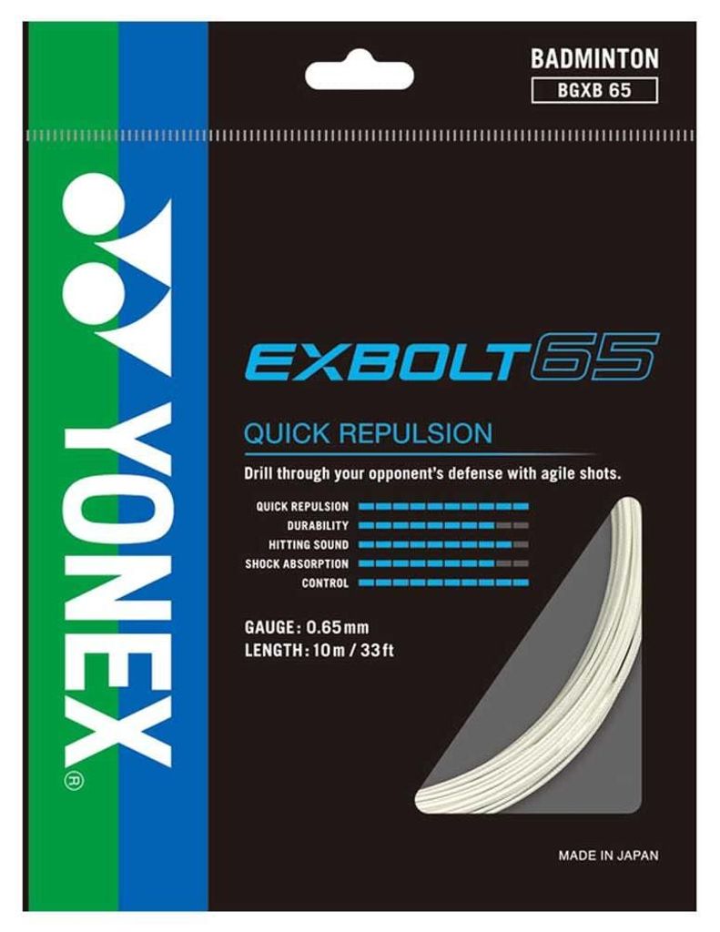 YONEX EXBOLT 65 Badmintonsaite, 200m Rolle, 0.65mm, Weiß Produktbild 