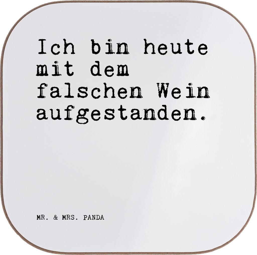 Mr. & Mrs. Panda Tassenuntersetzer Ich bin heute mit... - Weiß - Geschenk, Untersetzer für Gläser, Arbeitskollegen, Tassen, gläseruntersetzer, ...