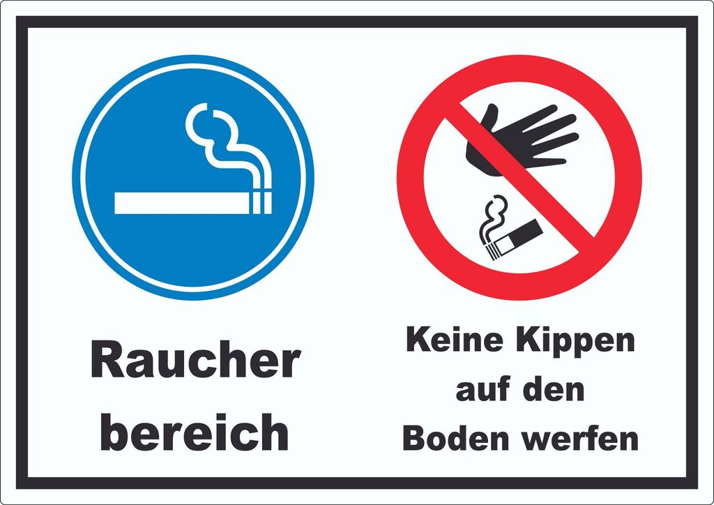 Aufkleber Raucherbereich Boden verboten A5 (148x210mm)