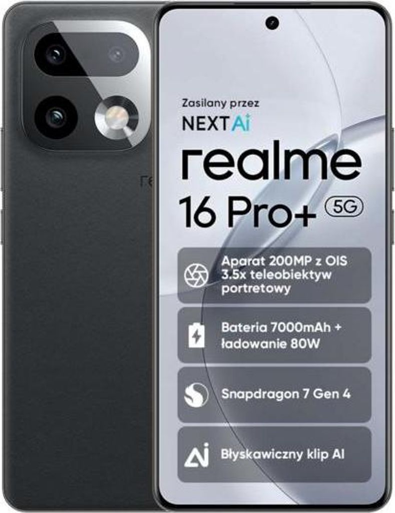 realme 16 Pro+, 17,3 cm (6.8"), 1280 x 2800 px, 8 GB, 256 Zdjęcie produktu 