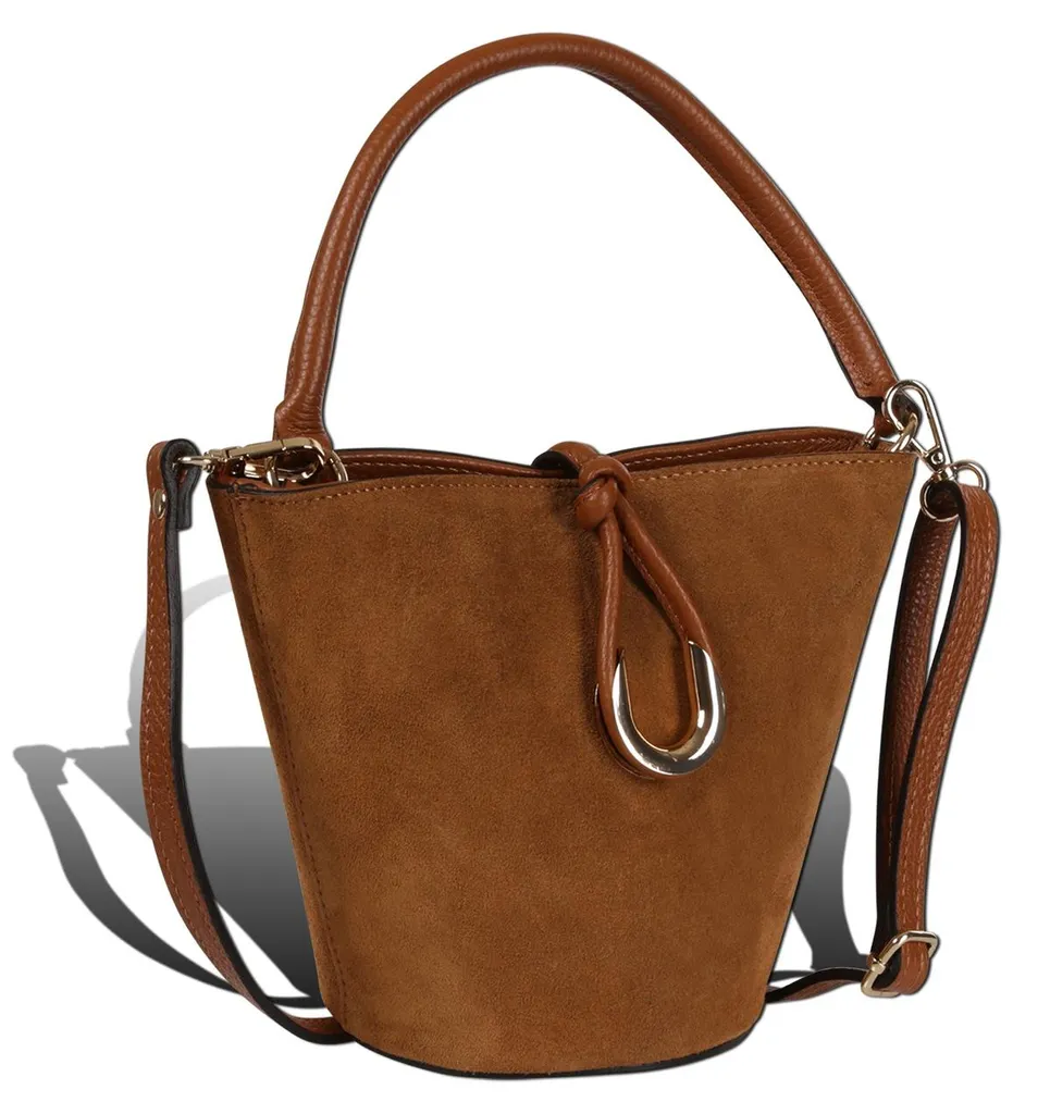 Sac à main compact mais logeable marron clair 23x18x14 cm Toscanto