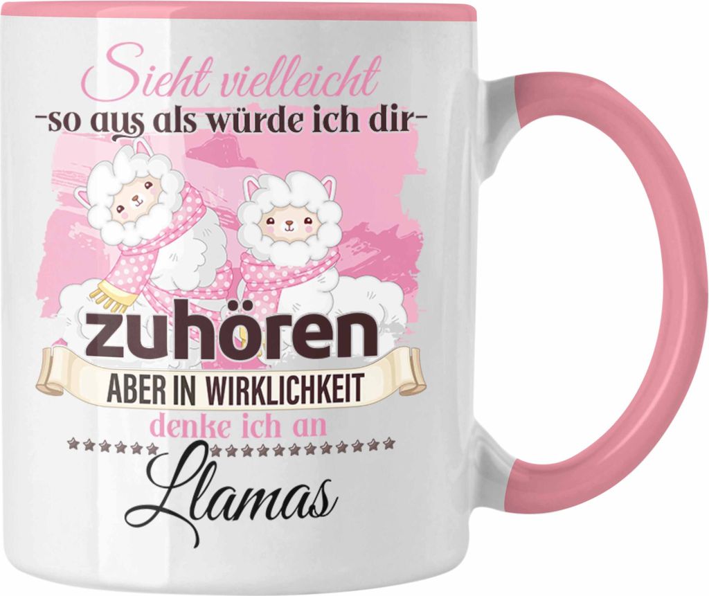 Trendation - Llama Geschenk Tasse Alpaka Liebhaber Geschenkidee Lustiger Spruch (Rosa)