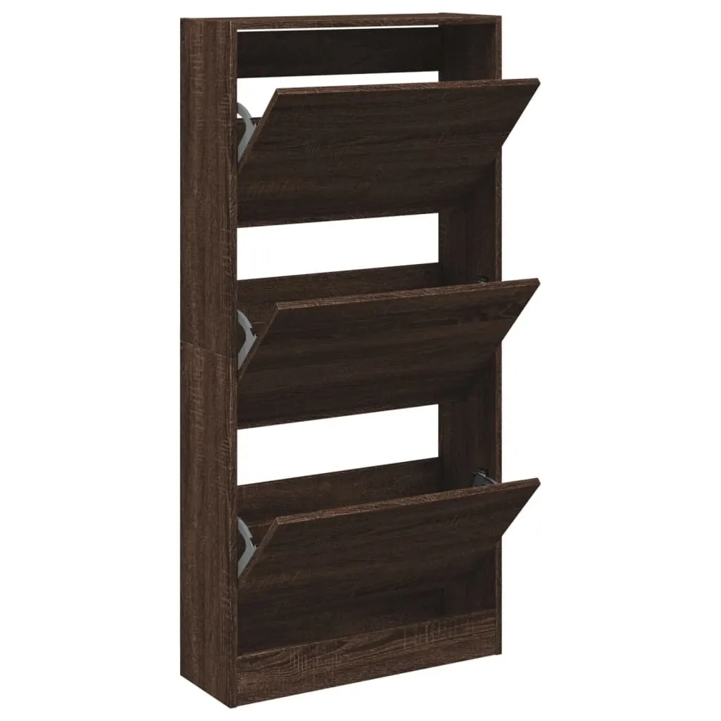 Scarpiera Alta vidaXL Rovere Marrone 60x21x125,5 cm - Arredo Ingresso
