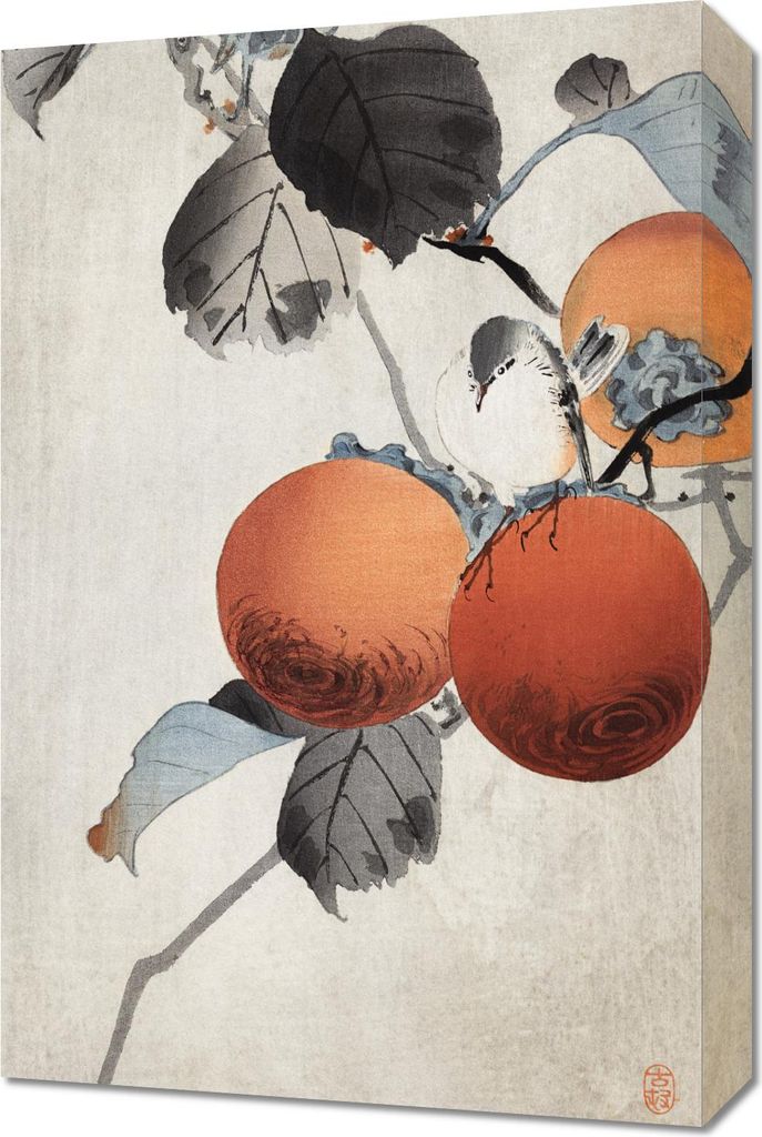 Bild 40x60cm Nuthatcher, Japanischer Koson Vintage für das Wohnzimmer