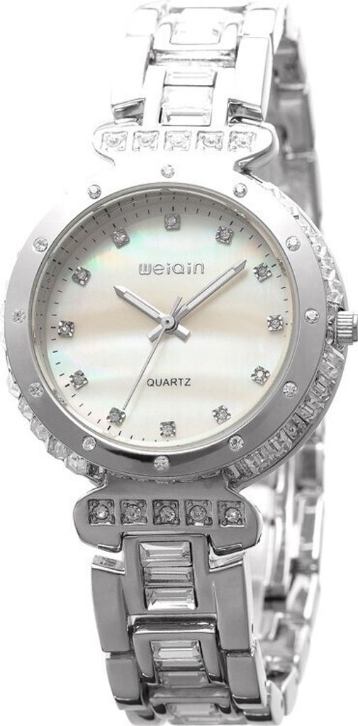 Elegante Damenuhr Weiqin Crystal in Silber - Hochwertige Qualität KP1353