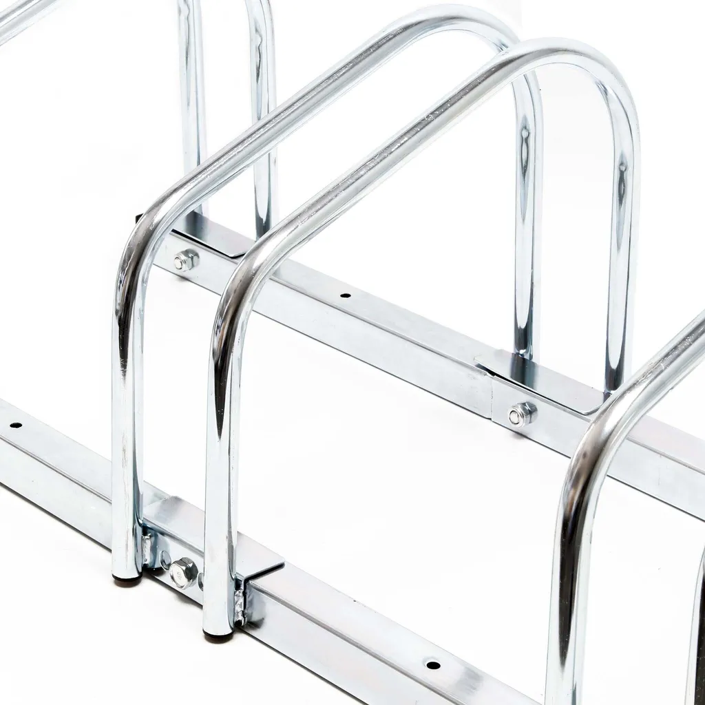 Support Vélo au Sol pour 4 Places, Range-vélo Extensible en Acier A3