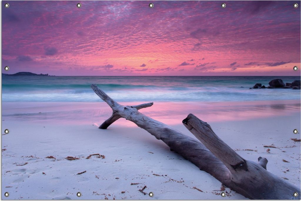 Wallario Outdoor-Poster für Garten oder Balkon, Motiv Abendhimmel bei Sonnenuntergang, in ca. 120 x 180 cm