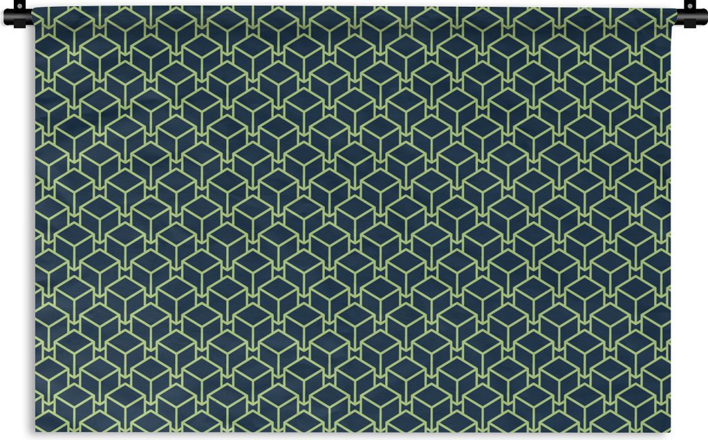 MuchoWow Wandteppich Wandbehang Muster - Würfel - 3D 150x100 cm Tapisserie Dekoration Wandtuch - Waschbar - Tapisserien - Wand-Decke