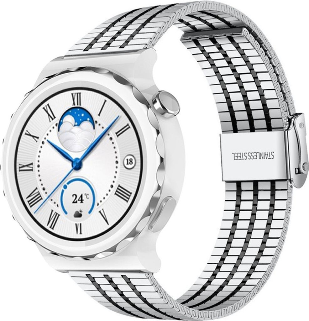 Strap-it Stahlarmband - Kompatibel mit Huawei Watch GT 3Armband 42mmHochwertiger EdelstahlHuawei watch strap Armband mit klappschließe für 20mmAr...