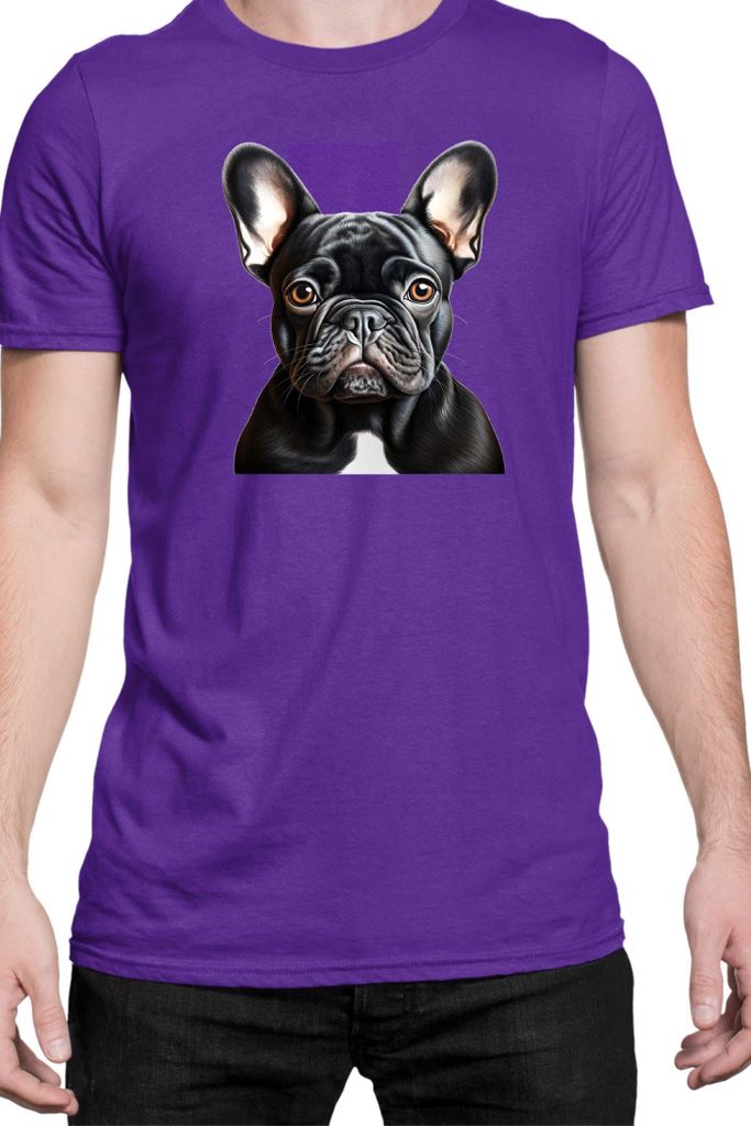 Herren T-Shirt Dogs Breeds French Bulldog Dog Breed 006, Man XL / Lila