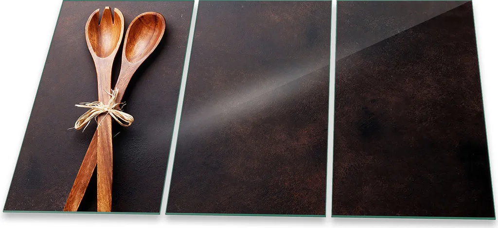 Piastra di Copertura Piano Cottura 90x52 Herbs Brown 3 Pezzi Vetro