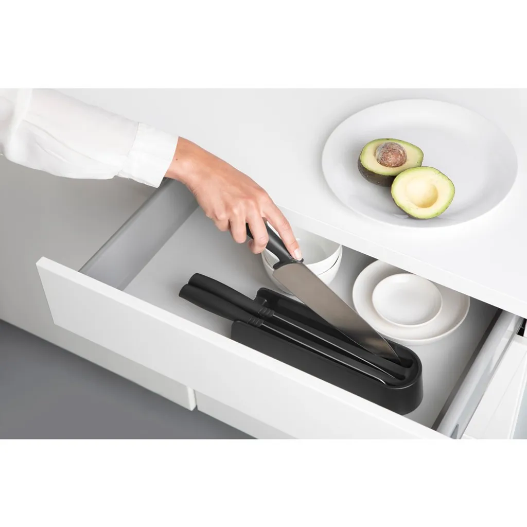 Organizzatore Per Cassetto Coltelli E Posate – Porta Coltelli In PP Antiscivolo Per Cucina Ordinata E Sicura