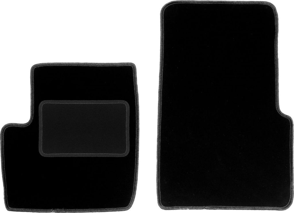 Velours-Fußmatten Vorne passend für Renault Espace III (Minivan, Bj. 1996-2002) – schwarz, passgenau, mit Befestigungen set 2 Stk. - STANDARD