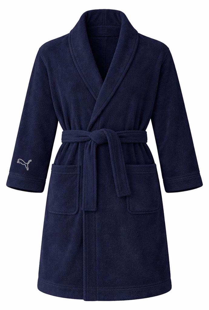 Puma Uni Bademantel Morgenmantel Damen Herren Frottee 100% Baumwolle, Farbe:Blue, Bekleidungsgröße:S/M