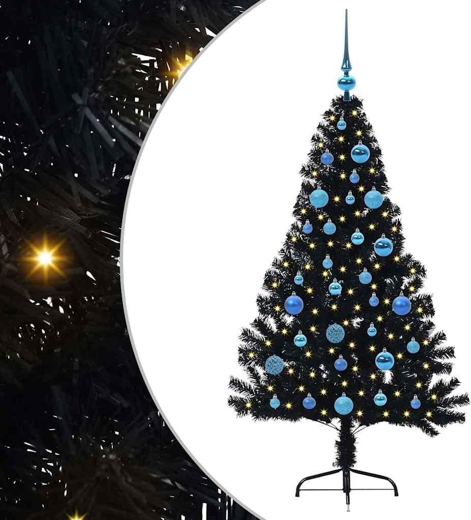 "2026"Cloris Künstlicher vorbeleuchteter Weihnachtsbaum Schwarz 150cm PVC - Künstliche Weihnachtsbäume eleganten329971