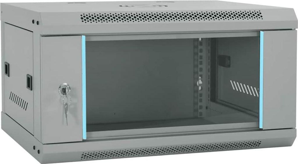 Netzwerkschrank mit Speicher Grau 60 x 45 x 35 cm Stahl