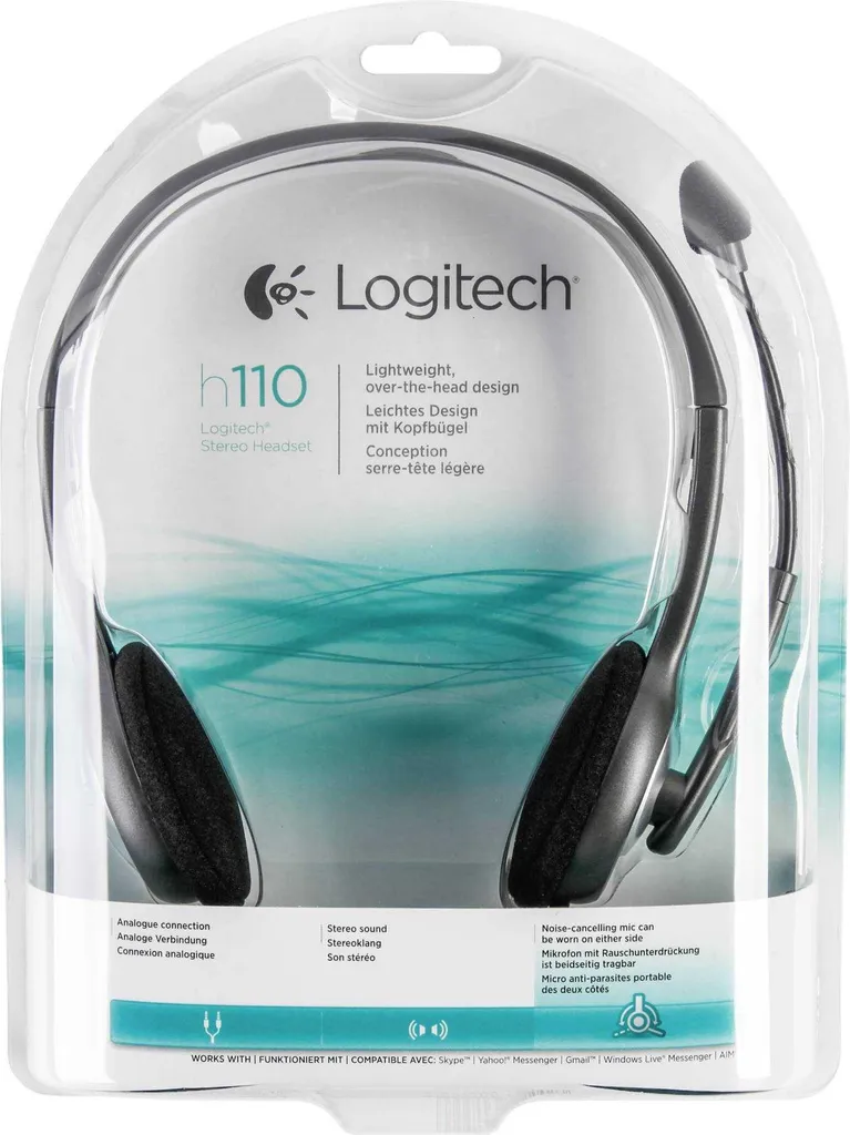 Logitech H110 Cuffie PC Stereo con Microfono - Audio Crystal Clear